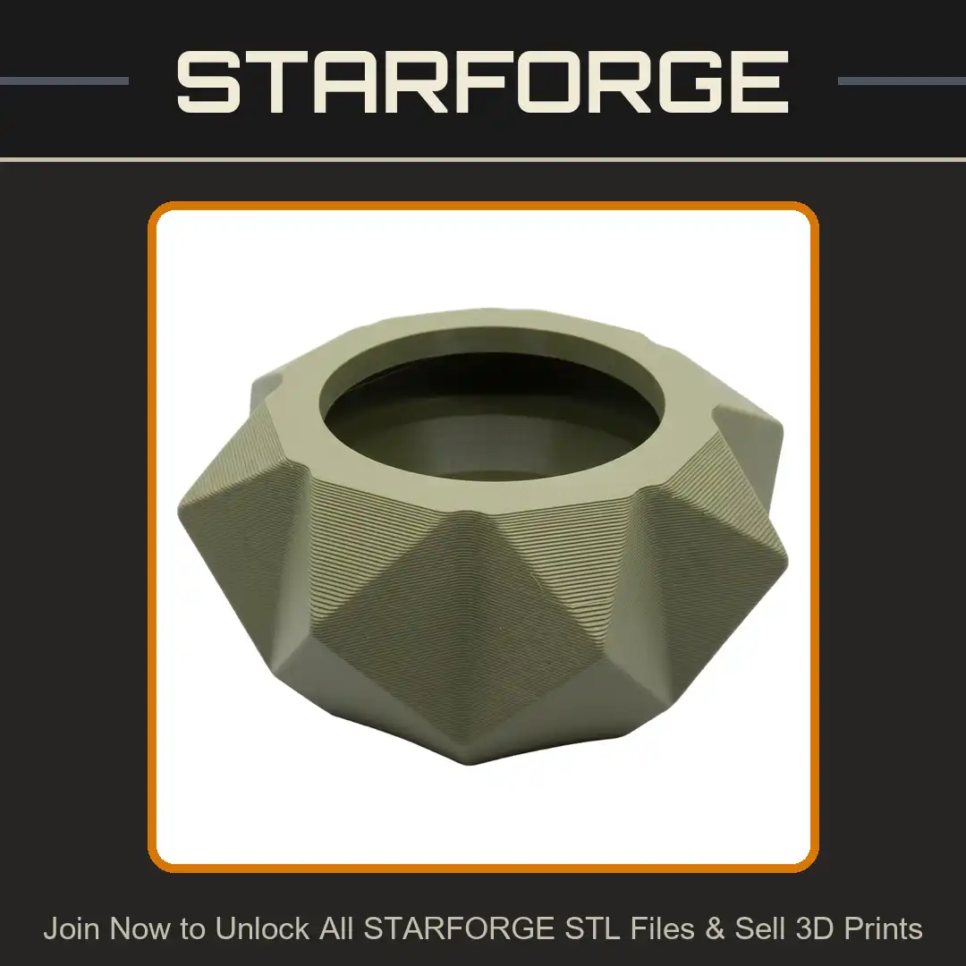 Modern Geometric Faceted Catchall Bowl Origami Planter Crystalline Starburst Vessel - View 1 of 2