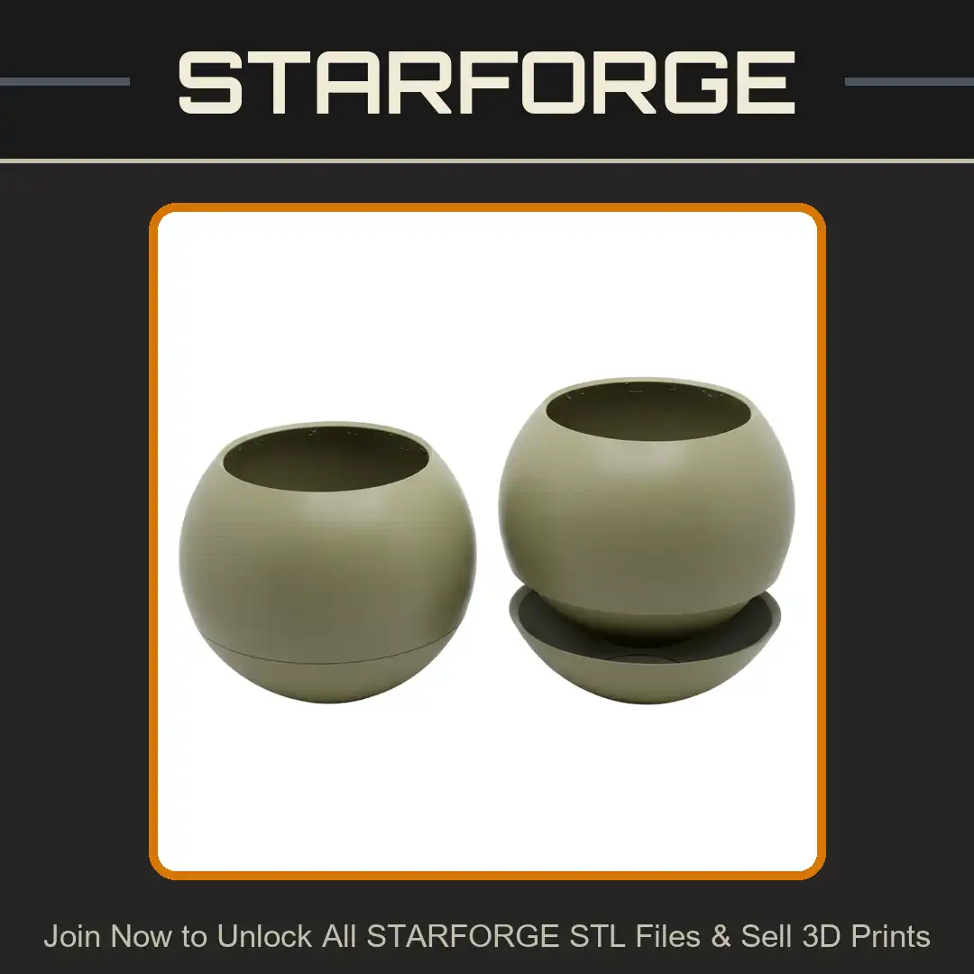 Modern Minimalist Spherical Planter Pot Orb Globe Round Succulent Bowl Saucer Base - View 1 of 3