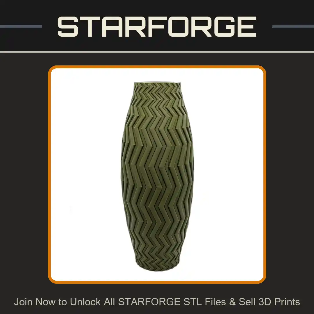 Modern Zigzag Patterned Tall Planter for Stylish Decor Vase Mode - 3D Printable STL File