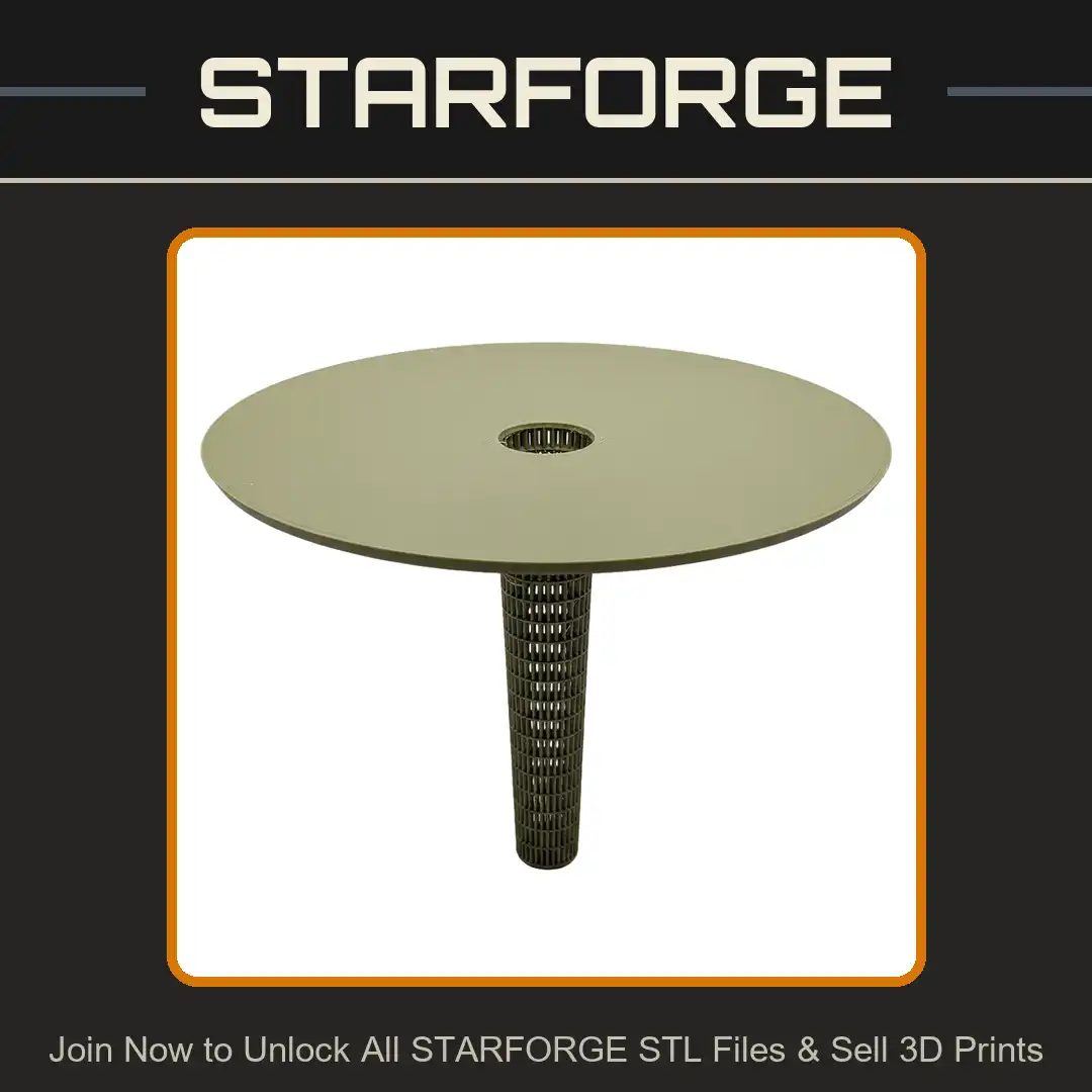 Modernist Round Disc Pedestal Table Tapered Geometric Lattice Column Base Aperture - View 1 of 2