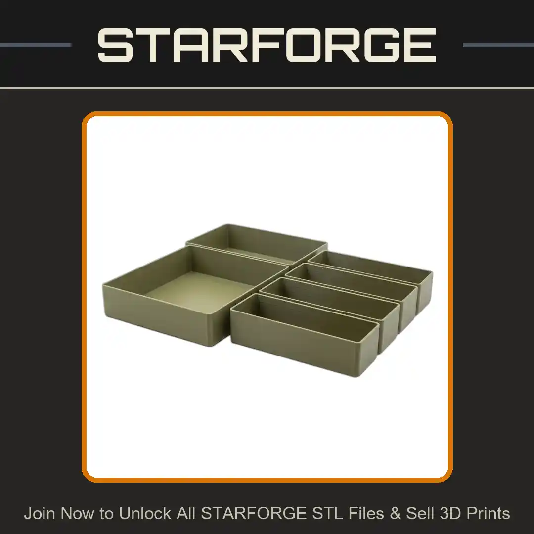 Modular Kitchen Drawer Organizer Set with Various Sizes - 3D Printable STL File