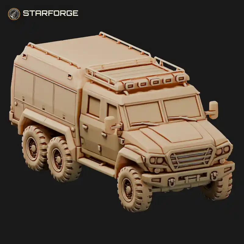 Mountain Rescue Truck Six Wheel With Crew Cab Winch Light Mast And Roof Rack