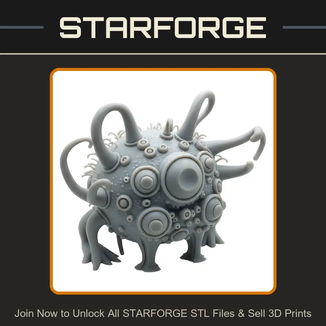 Multi Eyed Beholder Eye Tyrant Tentacled Legged Spherical Orb Pitted Stalks Ribbed Feet - View 1 of 2