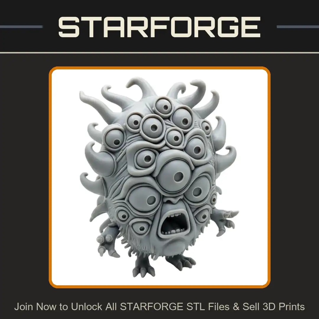 Multiple Eyeball Monster Screaming Mouth Horned Clawed Tentacle Mutant Abomination - View 1 of 2