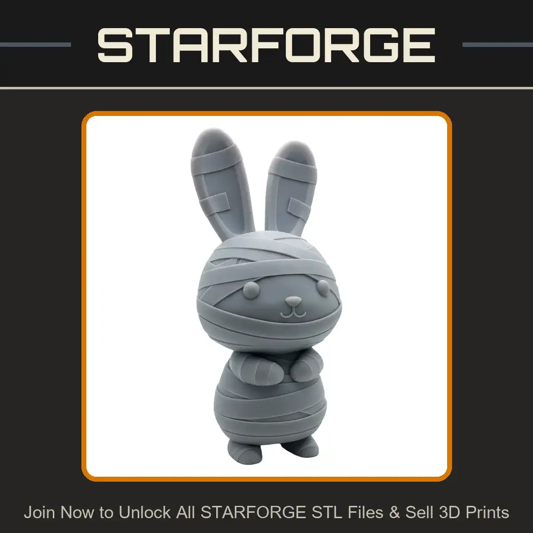 Mummy Bunny Rabbit Bandage Wrapped Chibi Kawaii Halloween Monster Undead Gauze - View 1 of 2