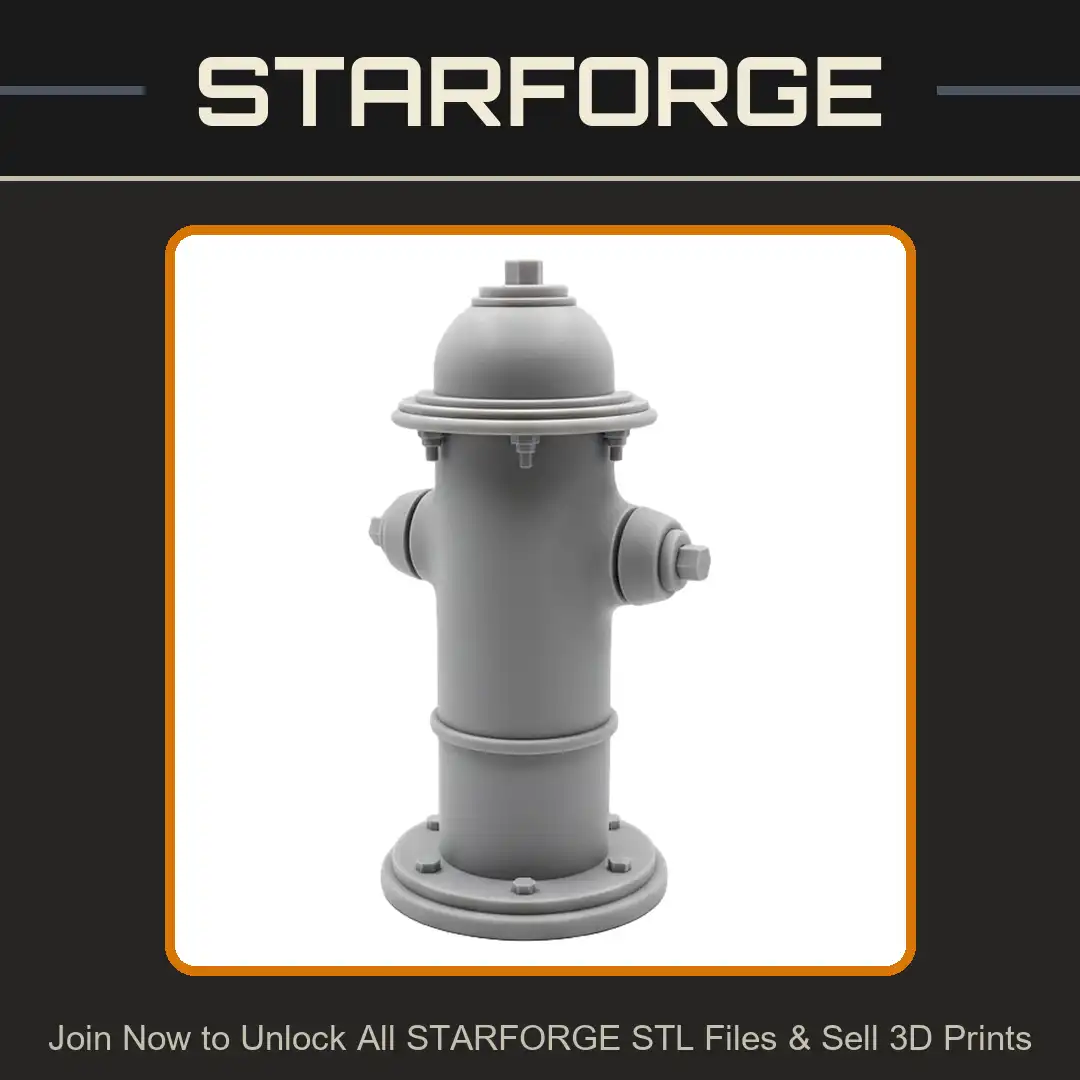 Municipal Street Fire Hydrant Water Plug Double Nozzle Port Bolted Base Infrastructure - 3D Printable STL File