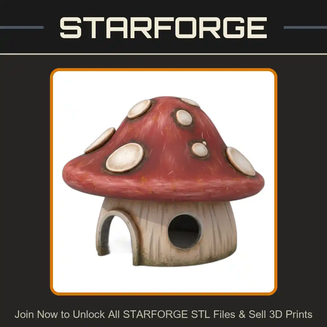 Mushroom Shaped Pet Hide for Terrariums and Small Animals - 3D Printable STL File
