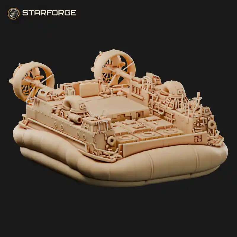 Navy Landing Craft Hovercraft with Twin Ducted Propeller Fans Rubber Skirt and Open Cargo Deck