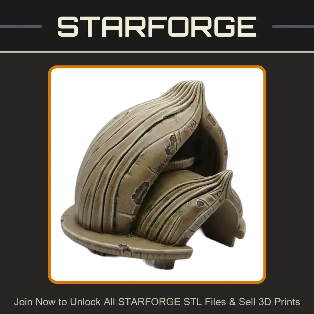 Organic Shell Structure Curved Layers Entrance Opening Reptile Fish Tank - 3D Printable STL File