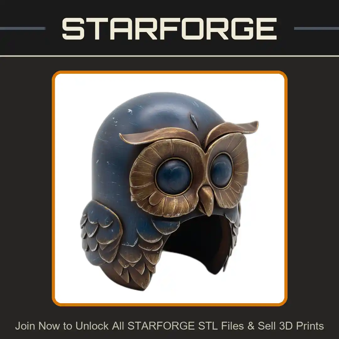 Owl Shaped Carved Feather Details Round Eyes Reptile Fish Tank - 3D Printable STL File