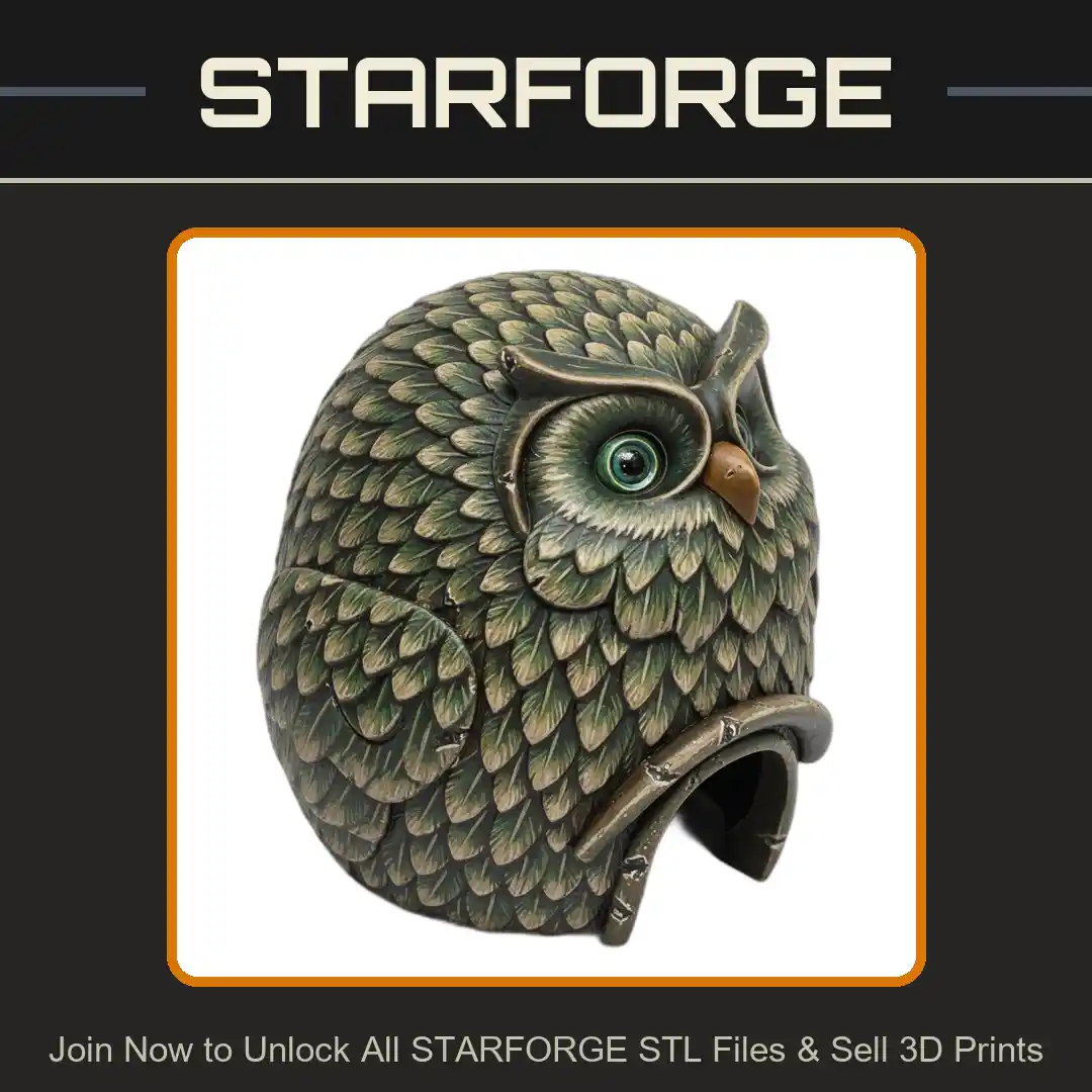 Owl Shaped Dome Entrance Carved Feathers Beak Eyes Reptile Fish Tank - 3D Printable STL File