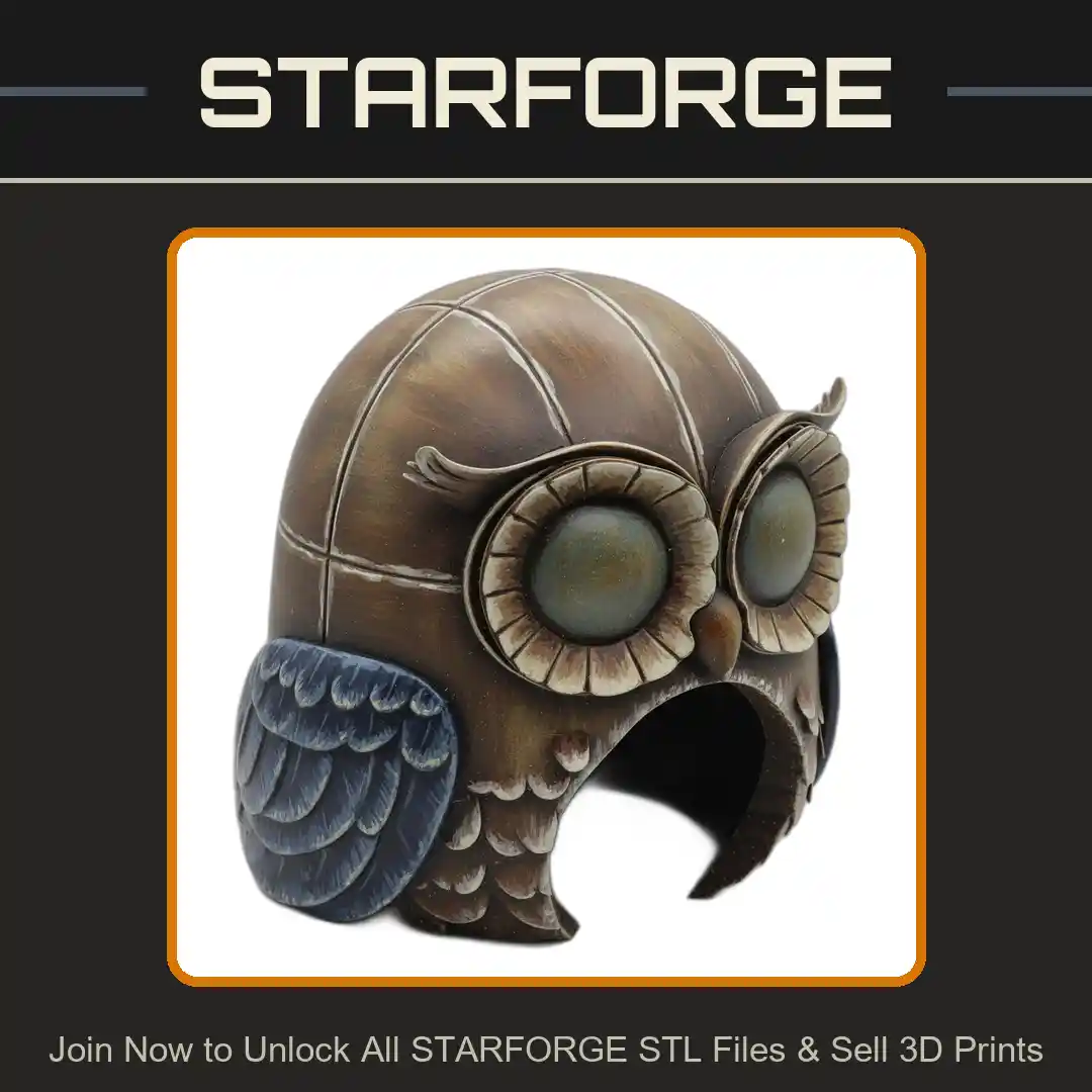 Owl-Shaped Shelter Dome Wings Eye Details Reptile Fish Tank - 3D Printable STL File