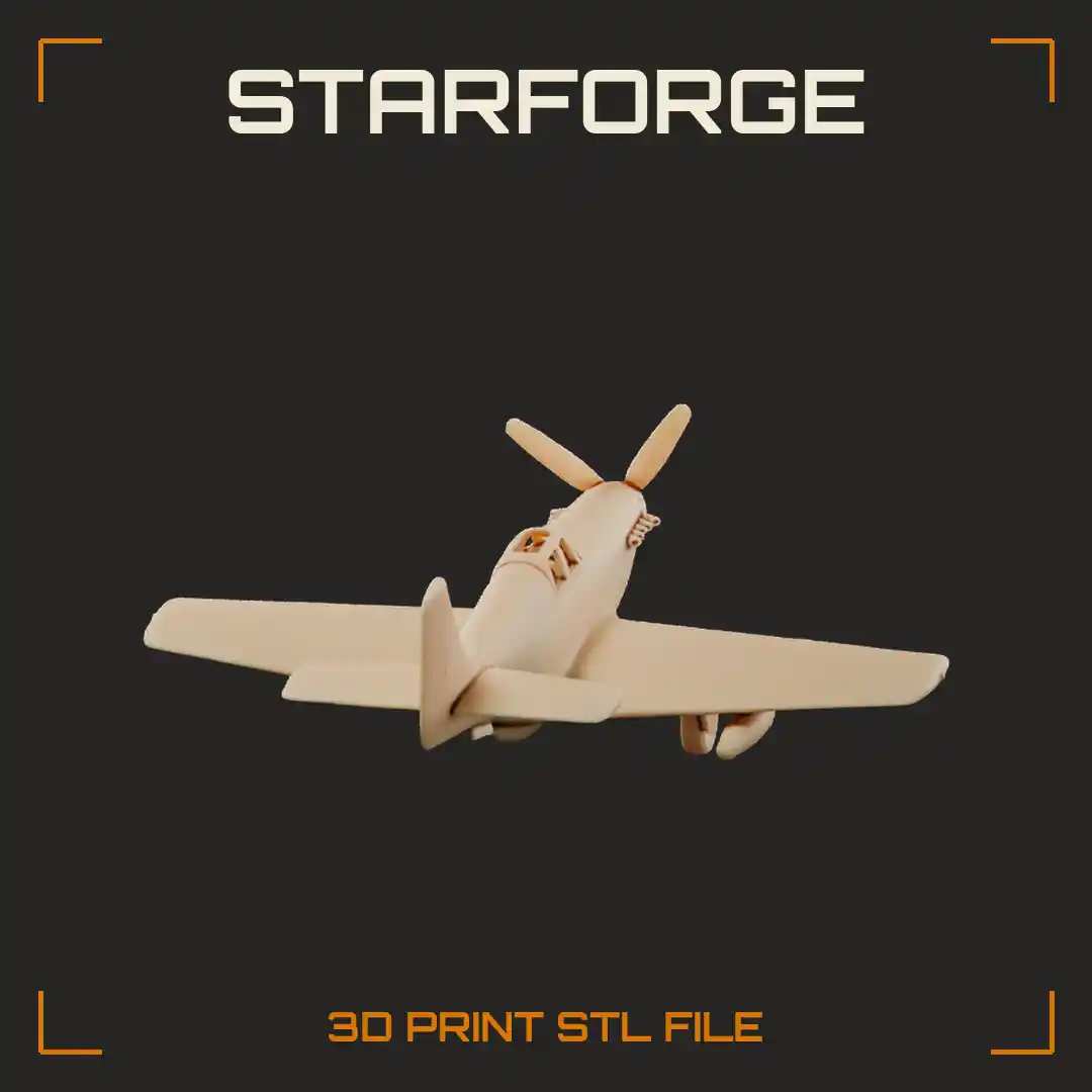 P-51B Mustang WWII Fighter with Razorback Framed Canopy Belly Radiator Scoop and Four Blade Propeller