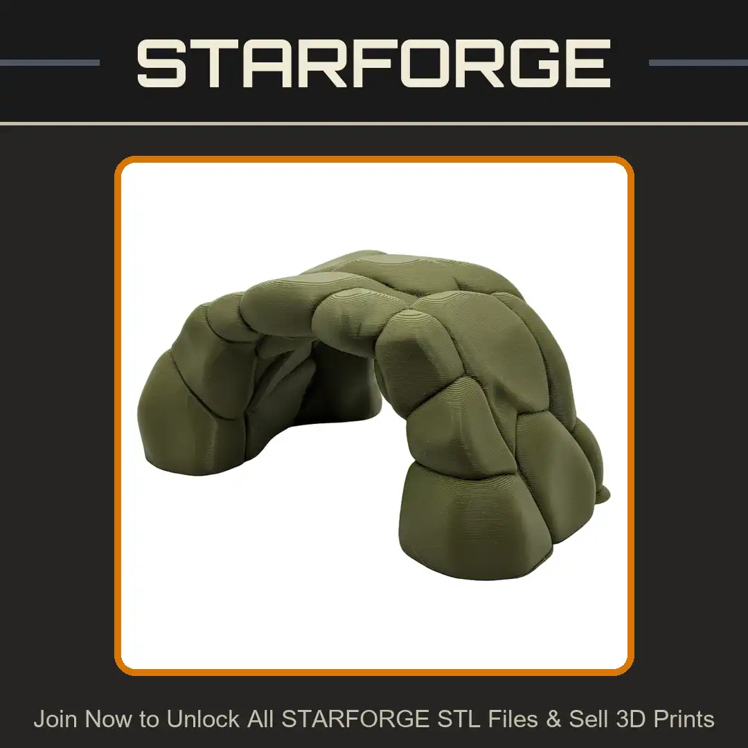 Padded Quilted Segmented Arch Biomechanical Organic Fleshy Bulbous Bridge Vault Canopy - View 1 of 2