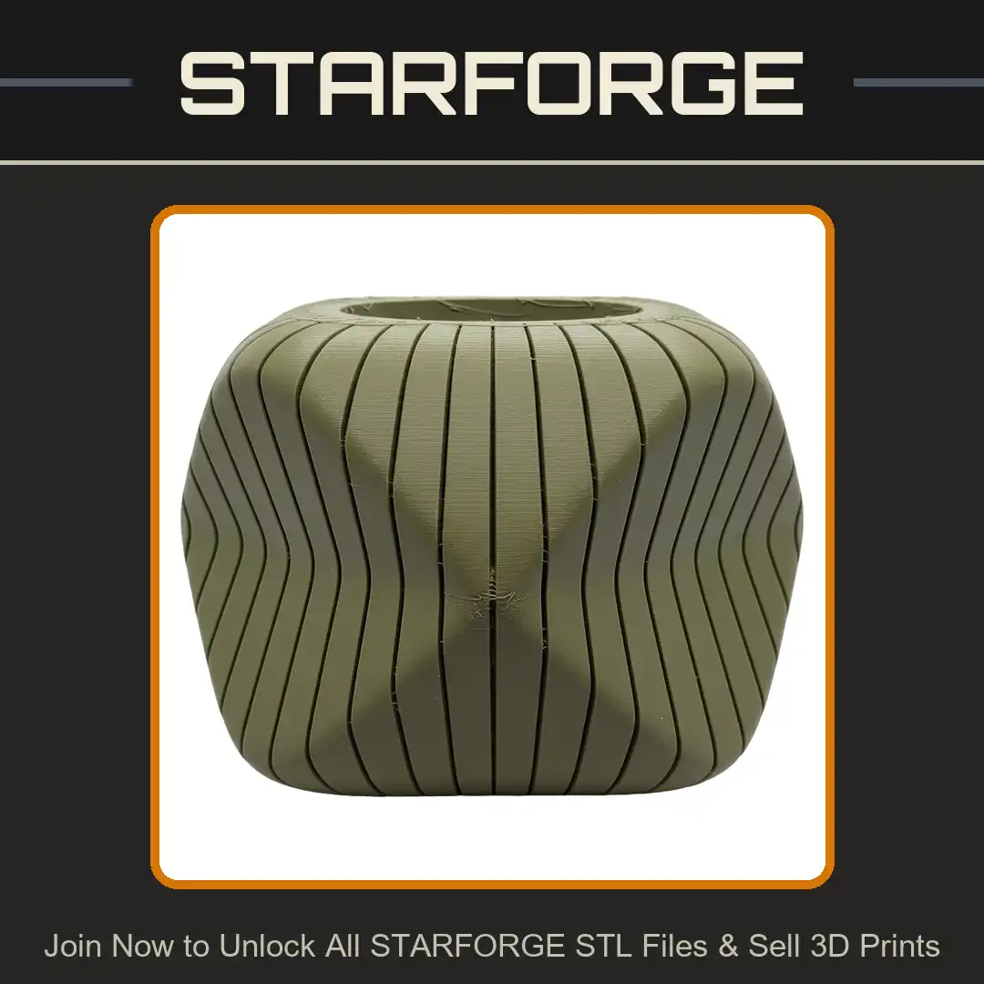 Parametric Ribbed Vase Geometric Succulent Planter Bulbous Pleated Tealight Holder - View 1 of 2