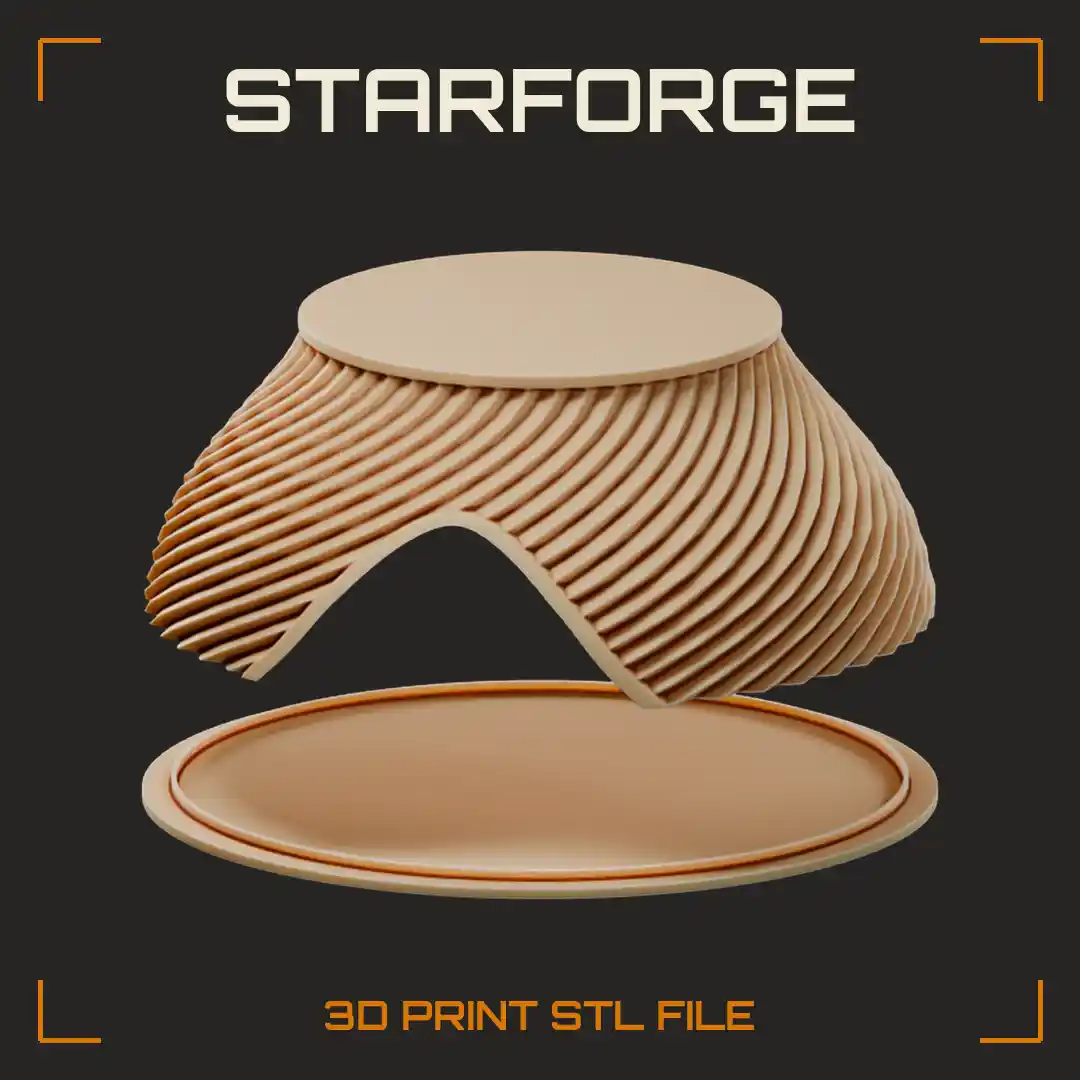 Parametric Twisted Ribbed Dome Shell with Arched Entrance and Separate Round Rimmed Base