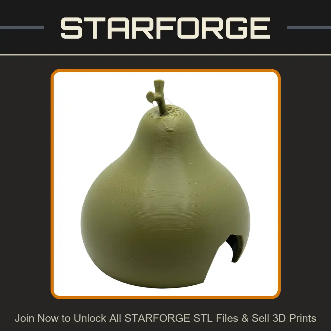 Pear Fruit House Cottage Fairy Home Arched Doorway Stem Stalk Woodland Garden Hut - View 1 of 2