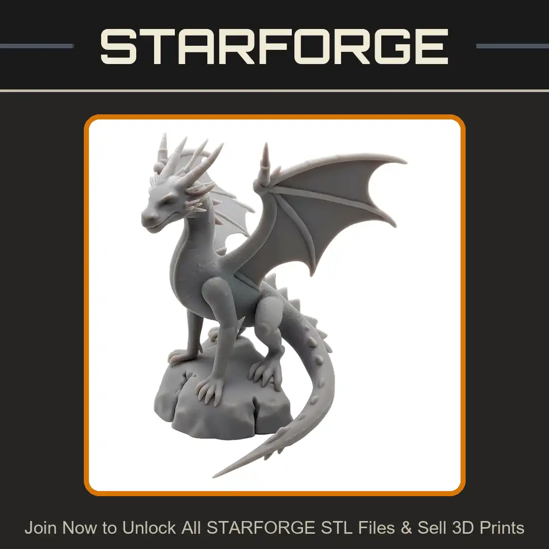 Perched Horned Winged Dragon Crouching Drake Rocky Base Spiked Tail Crested Reptile - View 1 of 2