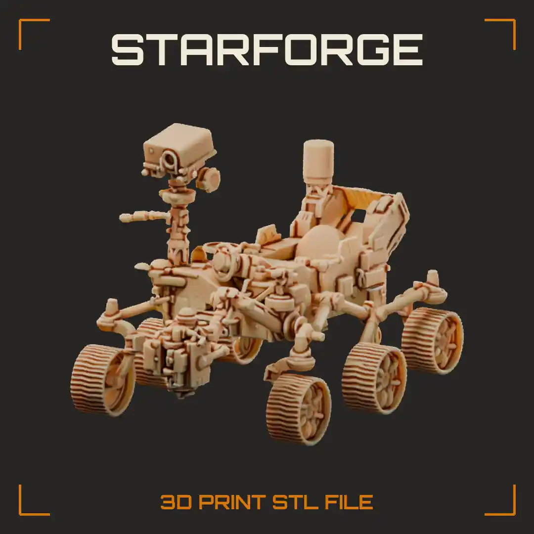 Perseverance Mars Rover with Mast Camera Head Robotic Arm Coring Drill and Six Rocker Wheels