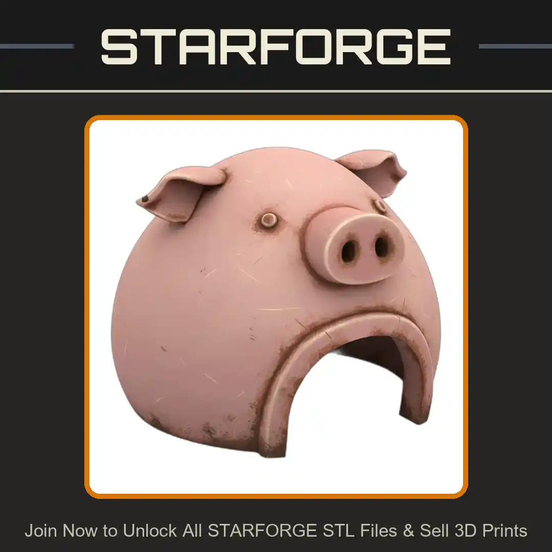 Pig-Shaped Hideaway Dome Rounded Entrance Ears Snout Reptile Fish Tank - 3D Printable STL File