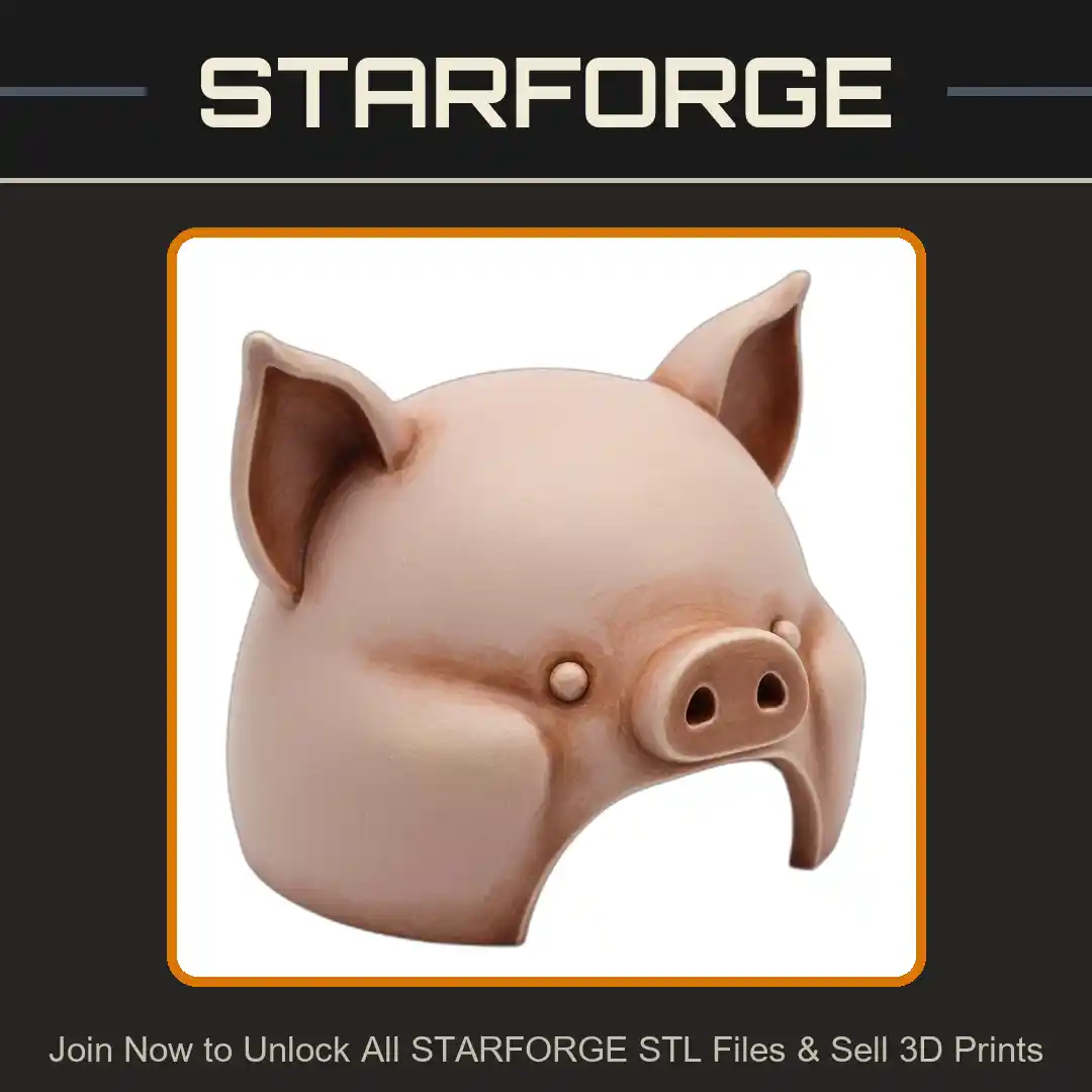 Pig-Shaped Hideout Cute Animal Shelter Curved Open Entrance Ears Snout Design Reptile Fish Tank - 3D Printable STL File