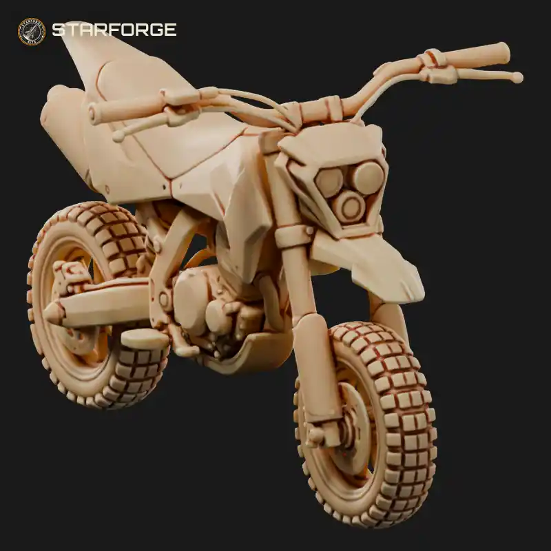 Pit Bike with Small Spoked Wheels Short Frame Knobby Tires and Low Seat