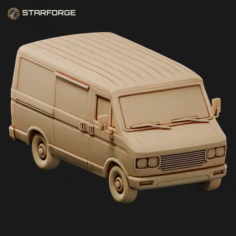 Postal Delivery Van with Sliding Side Door Right Hand Drive Boxy Body and Small Wheels