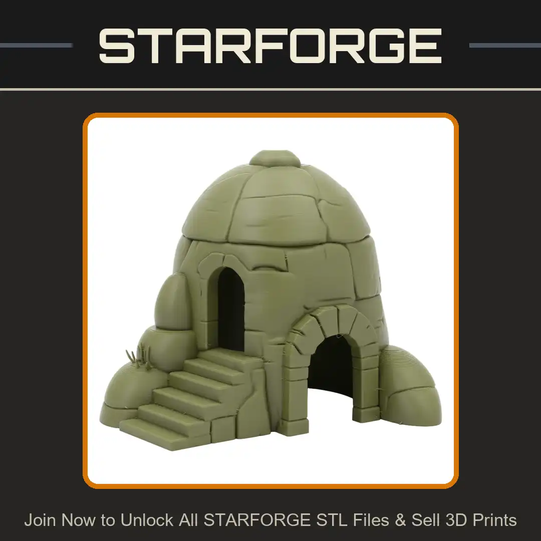 Primitive Stone Hut Tribal Dwelling Domed Archway Entrance Stairs Steps Weathered Rock - View 1 of 2