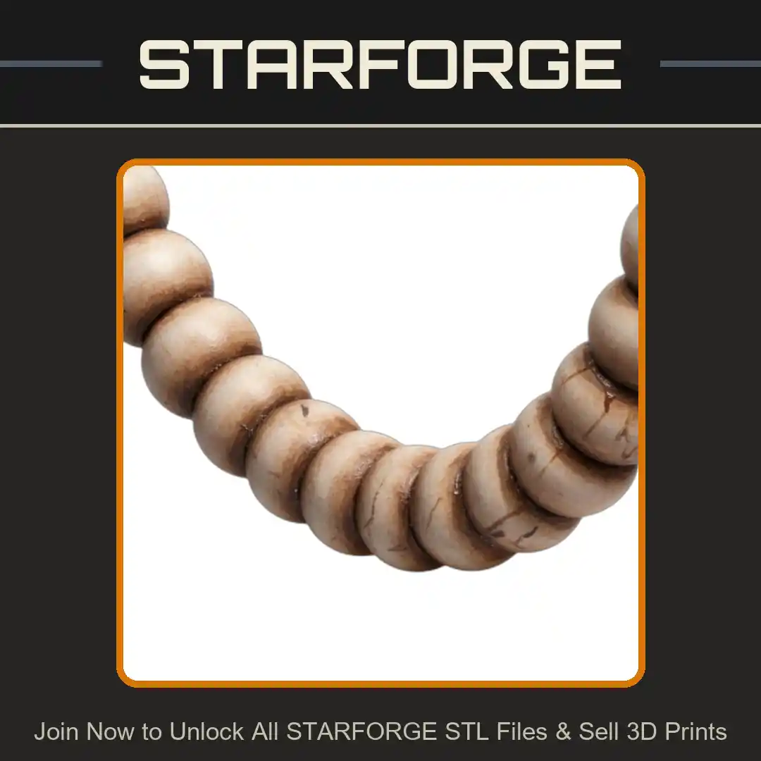 Print-in-Place Bead Necklace with 3 Bead Size Options - 3D Printable STL File