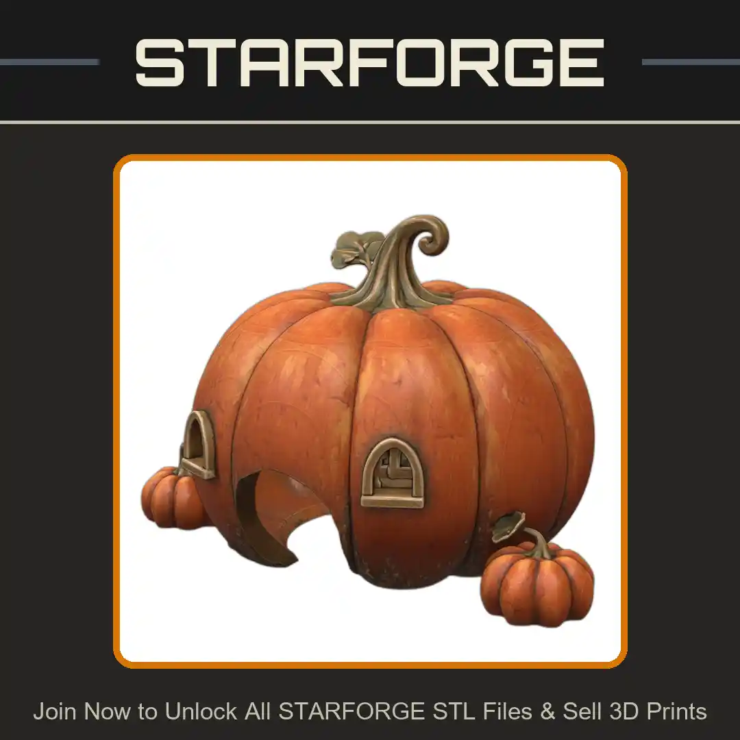 Pumpkin Themed Reptile Hide for Terrariums and Small Pets - 3D Printable STL File