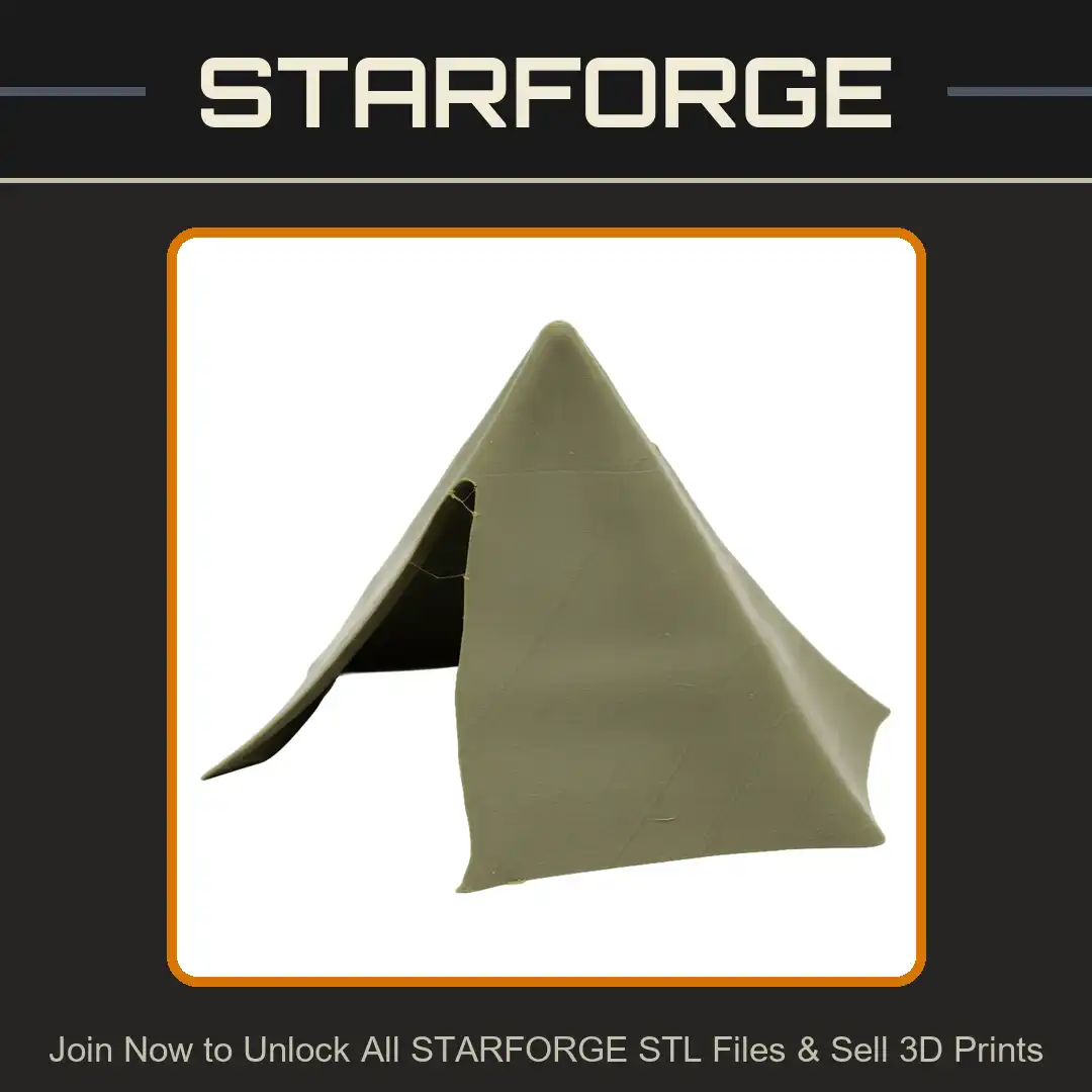 Pyramid Canvas Tent Open Flap Geometric Diamond Grid Pattern Stitched Hem Shelter Pavilion - View 1 of 2