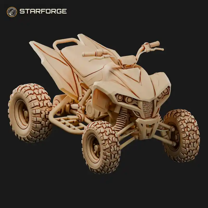 Racing Quad Bike With Nerf Bars Wide Front Bumper And Long Travel Shocks