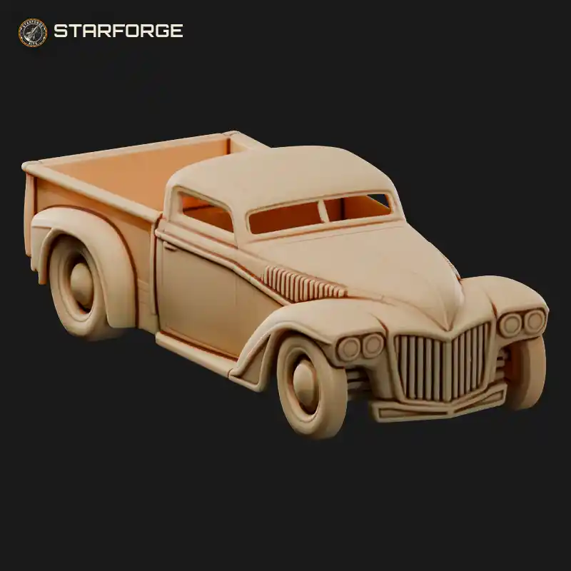 Rat Rod Pickup Truck with Chopped Cab Lowered Frame and Exposed Front Suspension