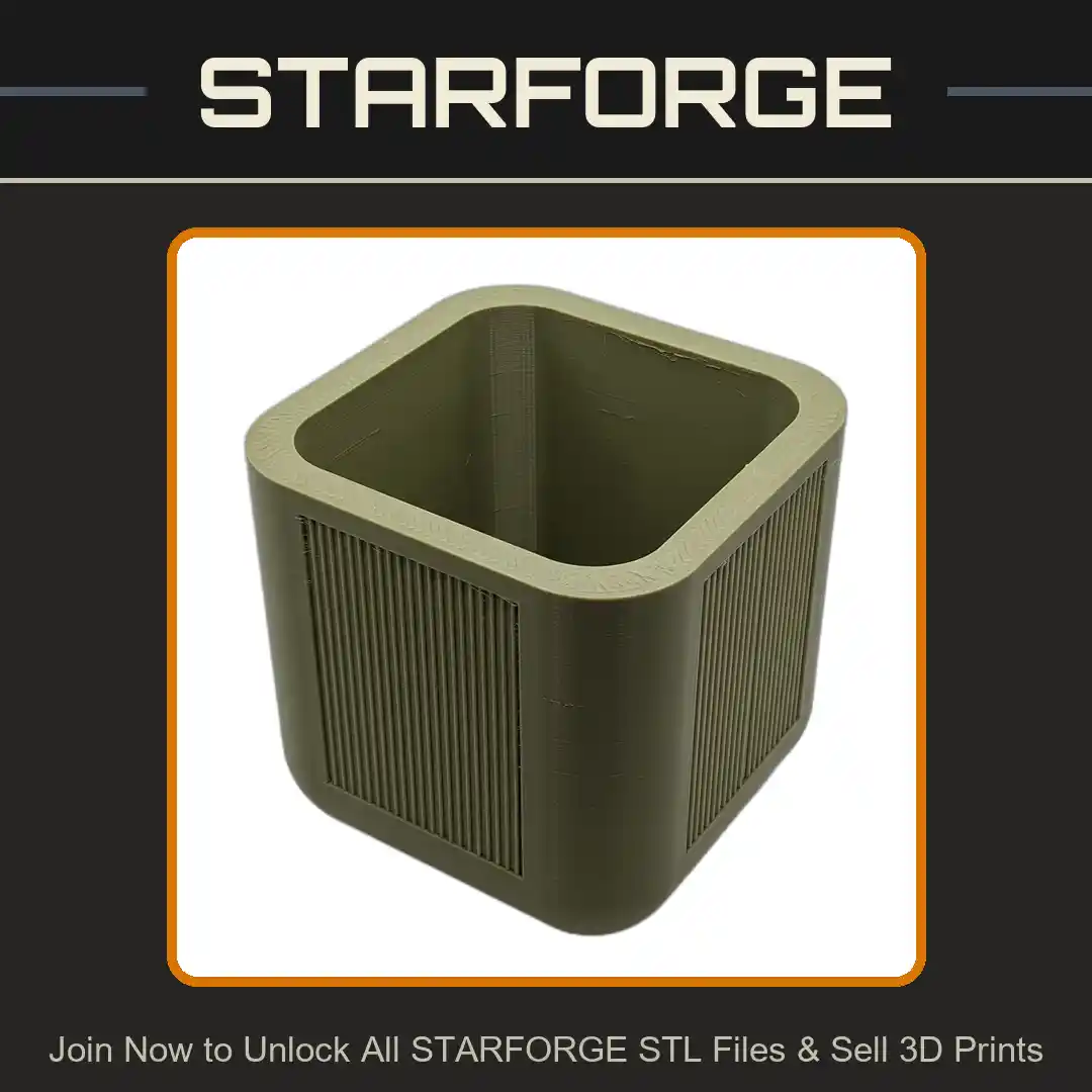 Rectangular Ribbed Planter for Modern Indoor Decor Vase Mode - 3D Printable STL File