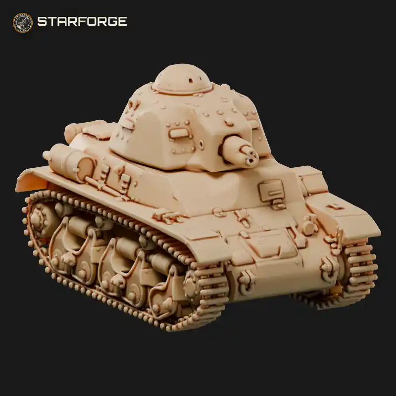 Renault R35 French Light Tank with Cast Hull Rounded Turret and Bogie Suspension