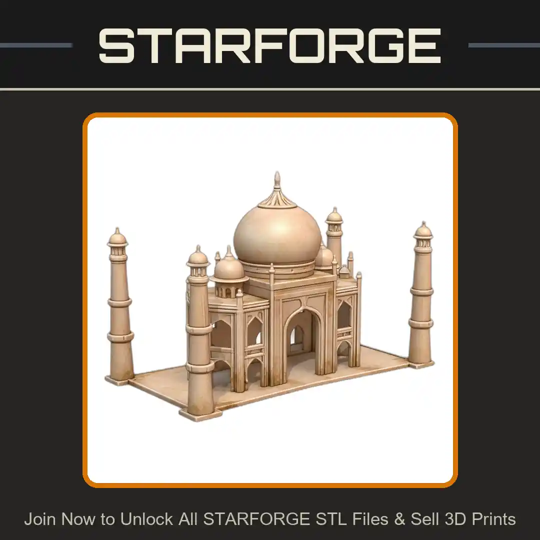 Replica of Iconic Mausoleum with Detailed Architectural Features - 3D Printable STL File