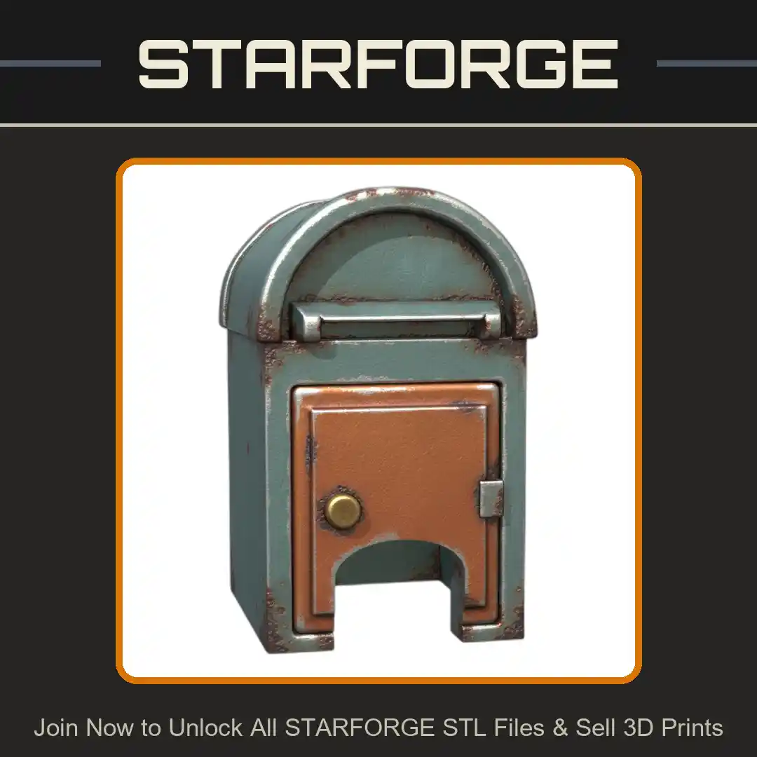 Retro Postbox Themed Reptile Hide for Terrariums - 3D Printable STL File