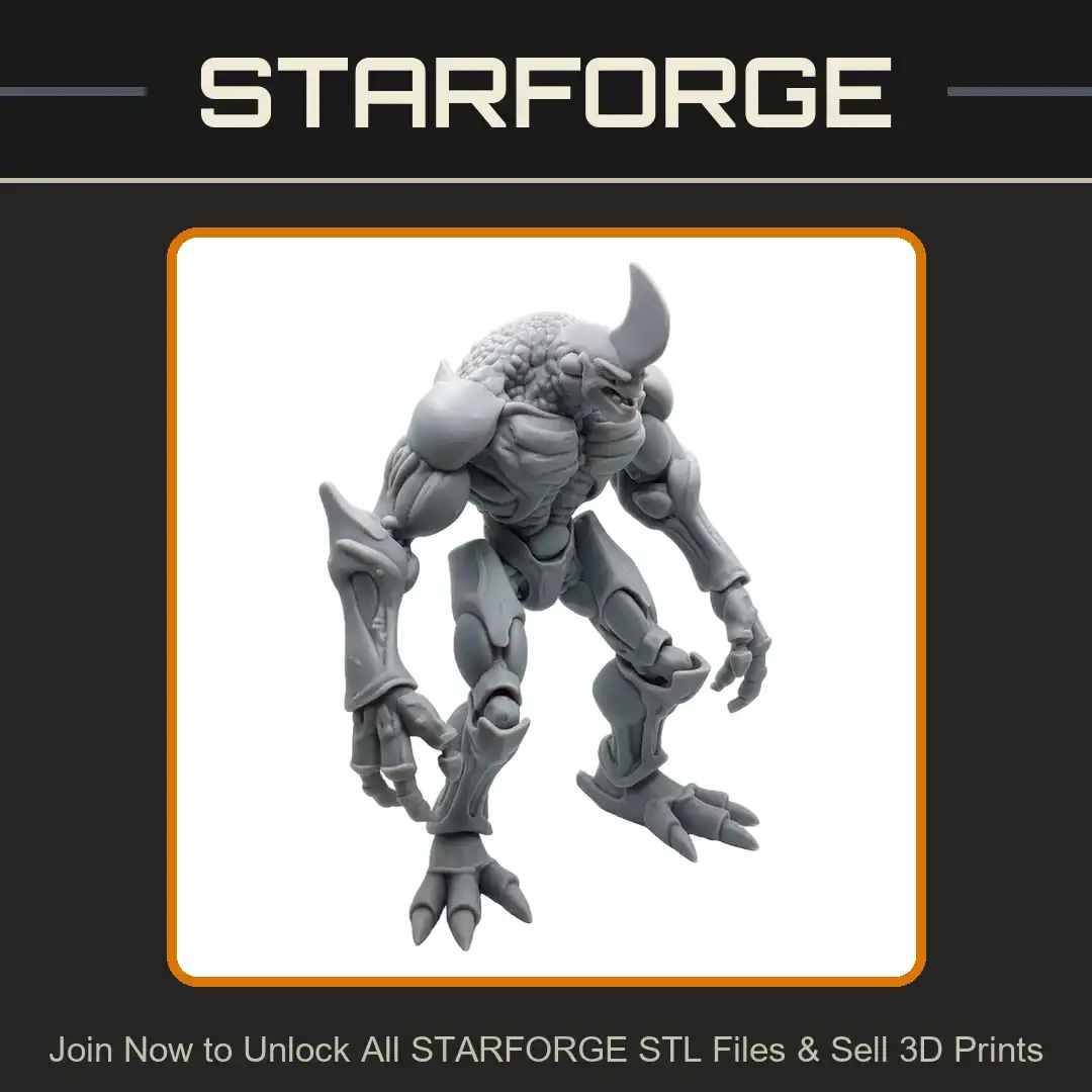 Rhino Mutant Brute Biomechanical Armored Curved Horn Scaled Hump Elbow Spikes Claws - View 1 of 2