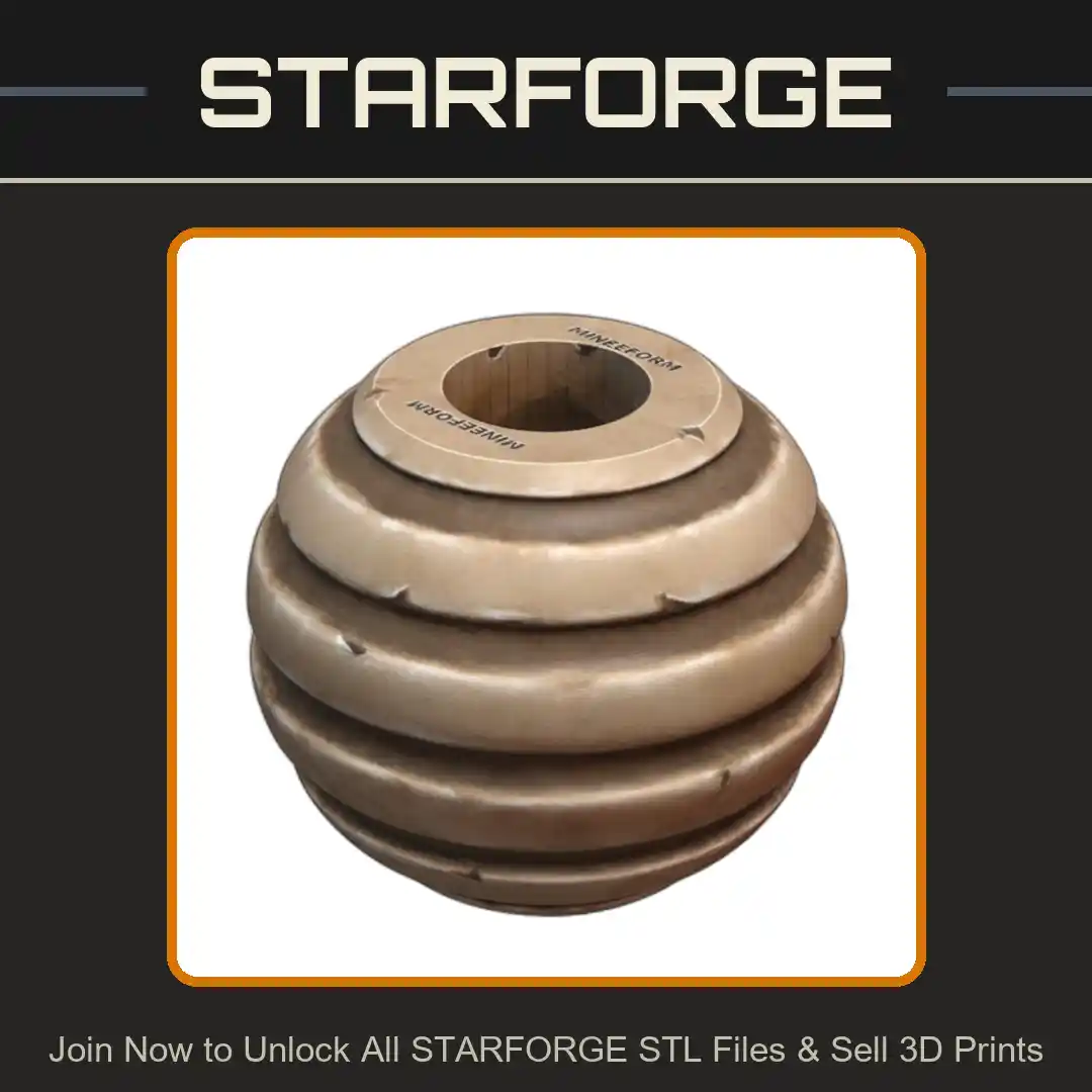 Ribbed Bead for DIY Men's Necklace Making - 3D Printable STL File