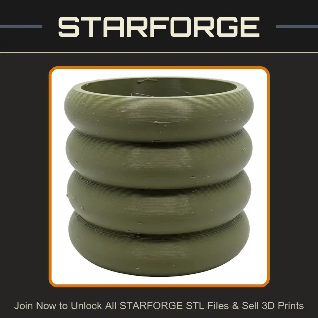 Ribbed Bubble Stacked Planter Vase Modern Minimalist Round Layered Pot Desk Organizer - View 1 of 2