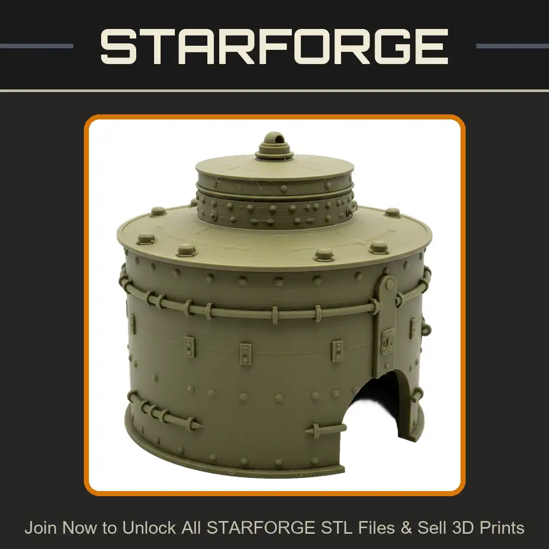 Riveted Armored Ironclad Steampunk Tank Turret Pillbox Bunker Arched Entrance - View 1 of 2