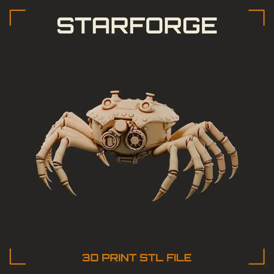 Riveted Boiler Crab with Gear Eyes Smokestack Vents and Segmented Brass Legs
