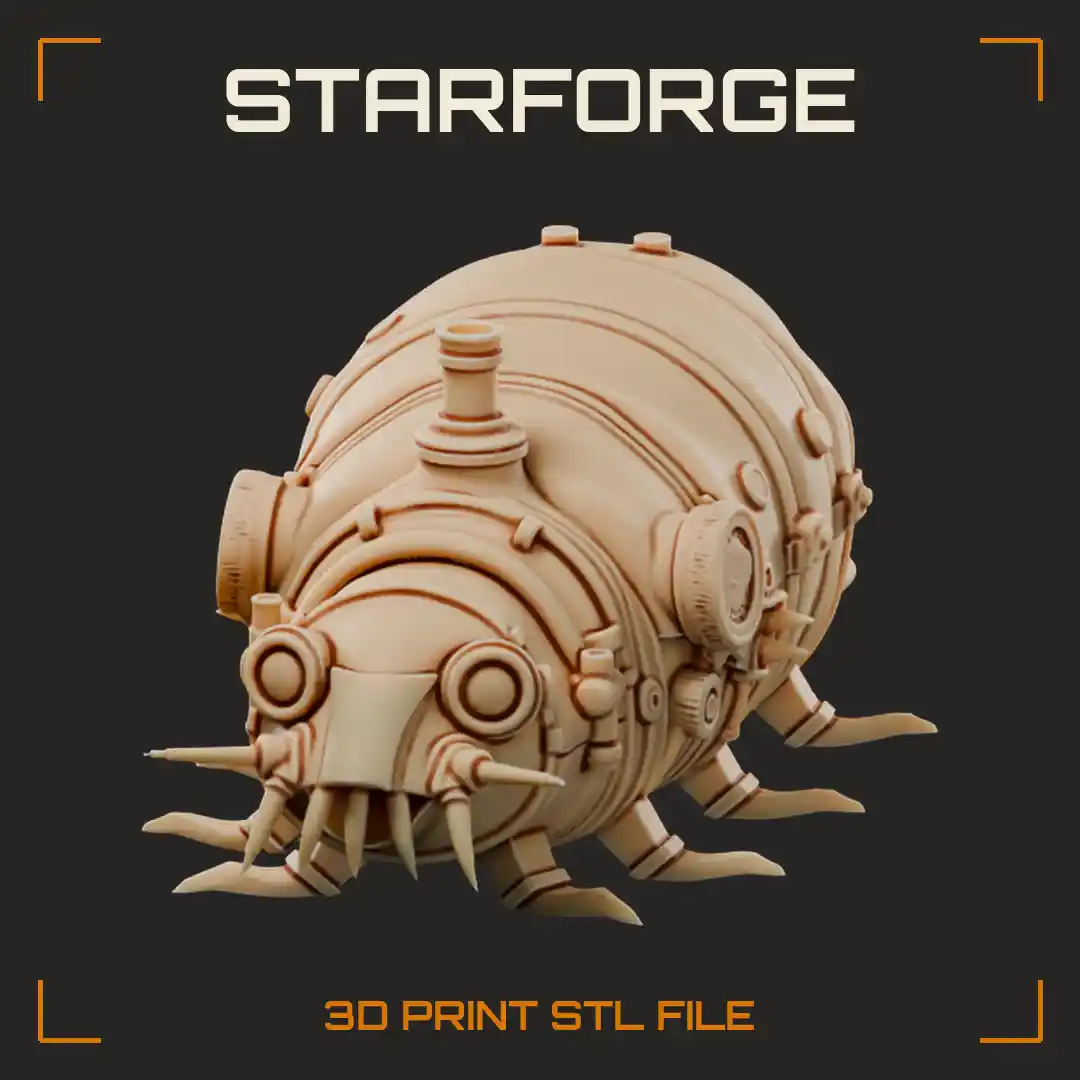 Riveted Brass Gutter Slug with Goggle Eyes Smokestack and Spiked Mandibles