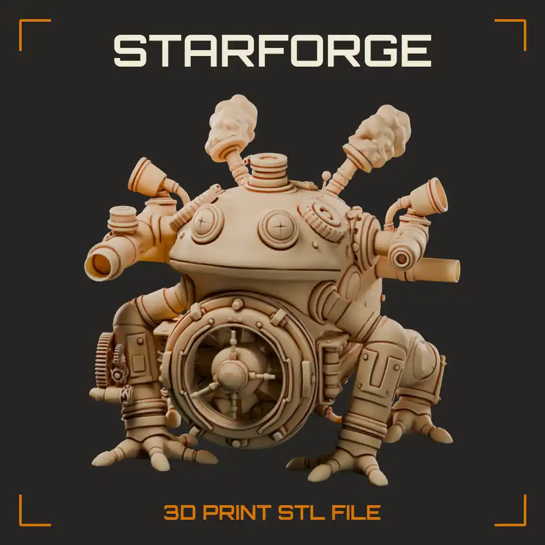 Riveted Furnace Toad with Smoking Exhaust Stacks Firebox Wheel and Clawed Feet