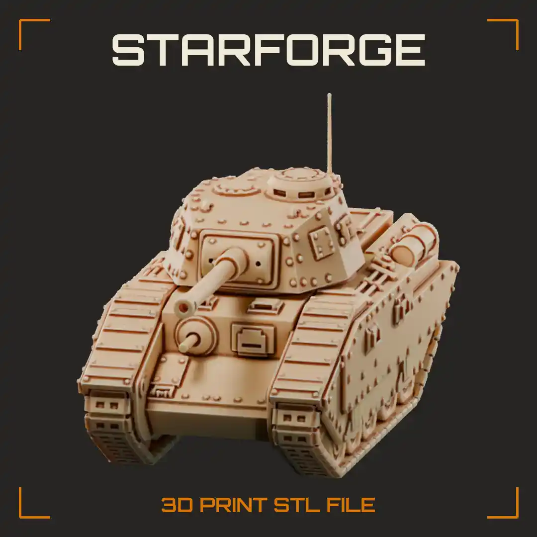 Riveted Heavy Siege Tank with Domed Turret Long Cannon and Hull Machine Gun - 3D Printable STL File