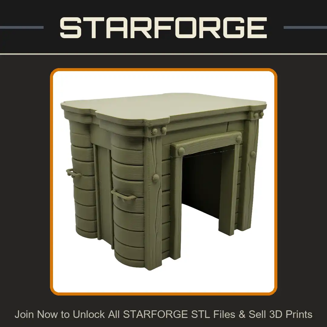 Riveted Heavy Timber Guard Shack Wooden Pillbox Planked Defensive Outpost Bunker - View 1 of 2