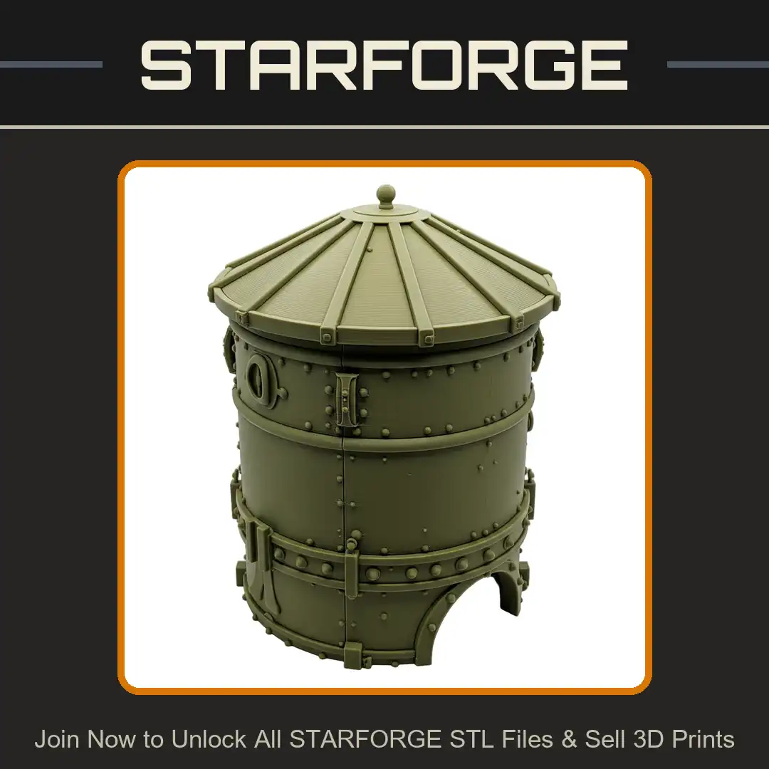 Riveted Iron Silo Conical Ribbed Roof Studded Band Arched Door Storage Tank Hopper - View 1 of 2