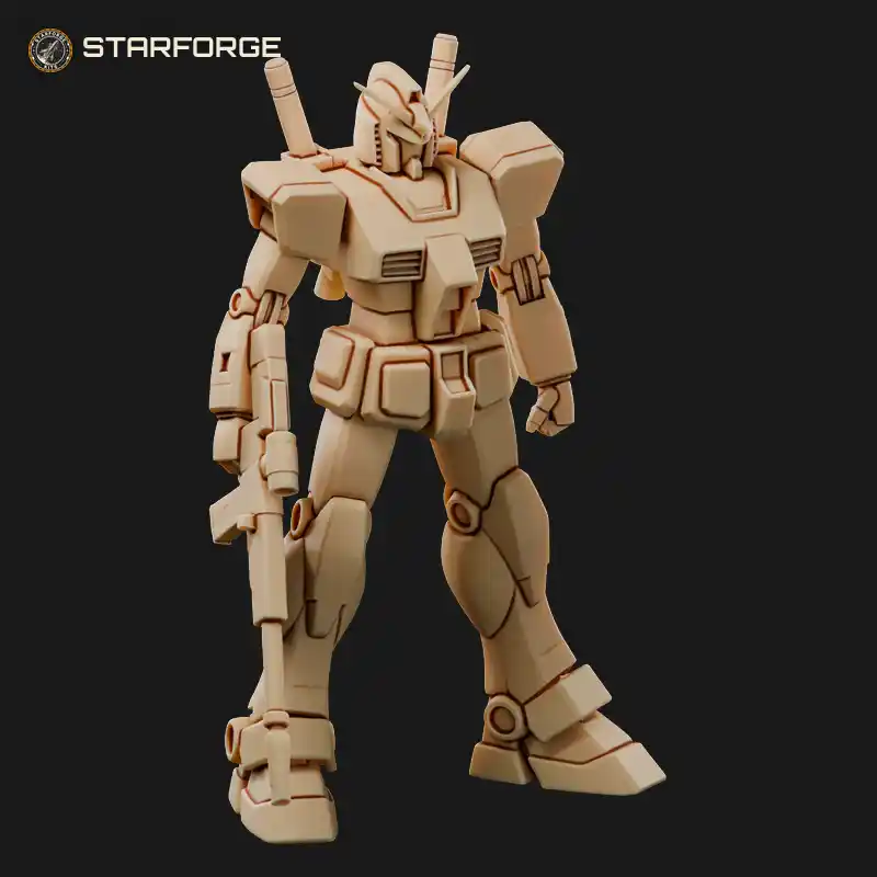 Robot Model Mobile Suit With Chest Vents Long Beam Rifle And Blade Antenna