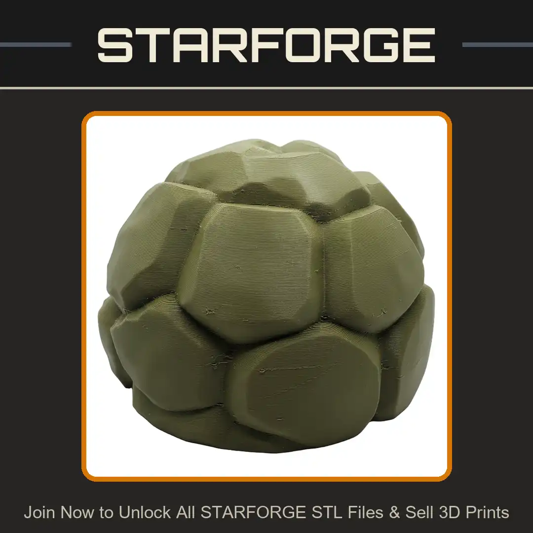 Rock Shell Armor Stone Segmented Faceted Plate Hollow Hemispherical Dome Chiseled - View 1 of 2