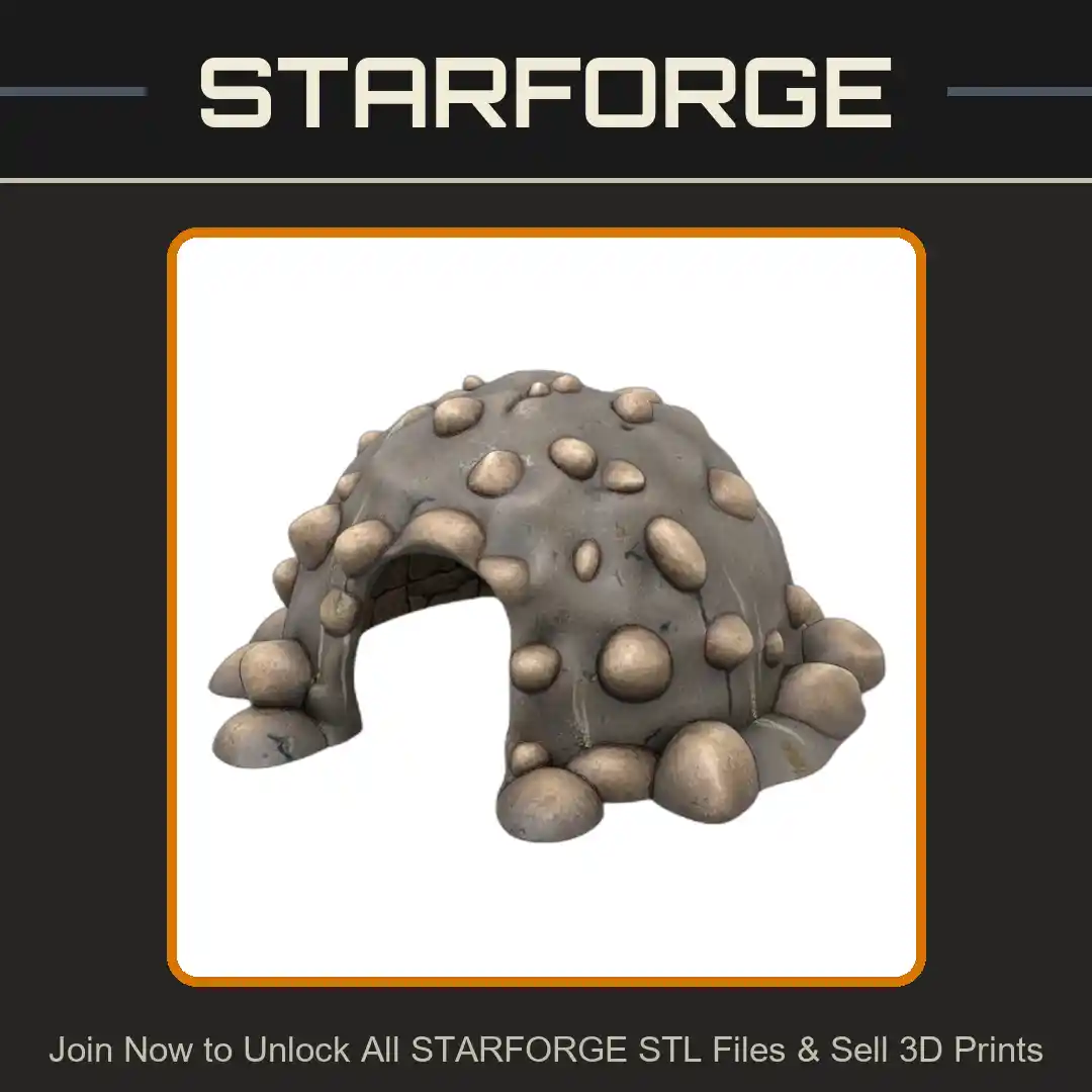 Rock Textured Cave Hide for Reptile Terrariums - 3D Printable STL File